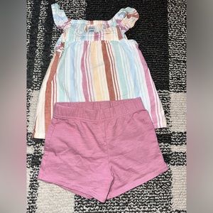Baby Girl Carter's Striped Top & Short Set Size 24M